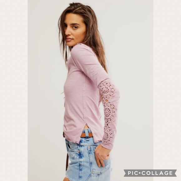 Free People We The Free Our Song Henley in Candied Lilac - Picture 2 of 8